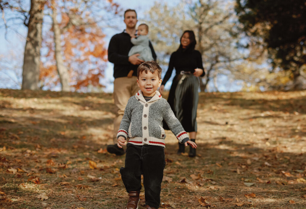 Family in fall setting