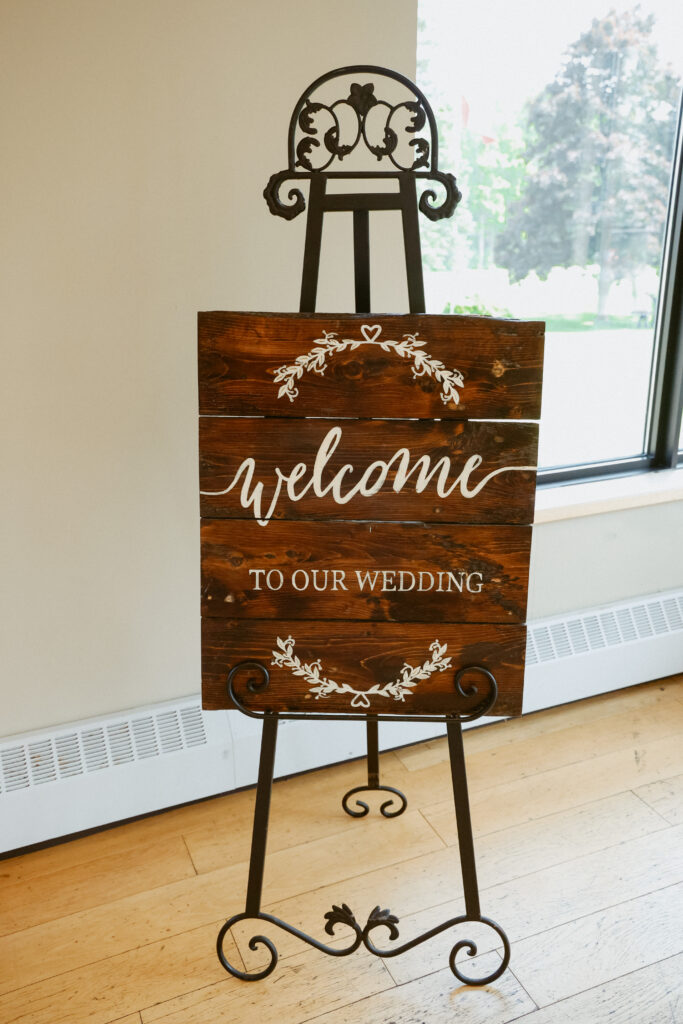 "Welcome to our Wedding" wood sign 