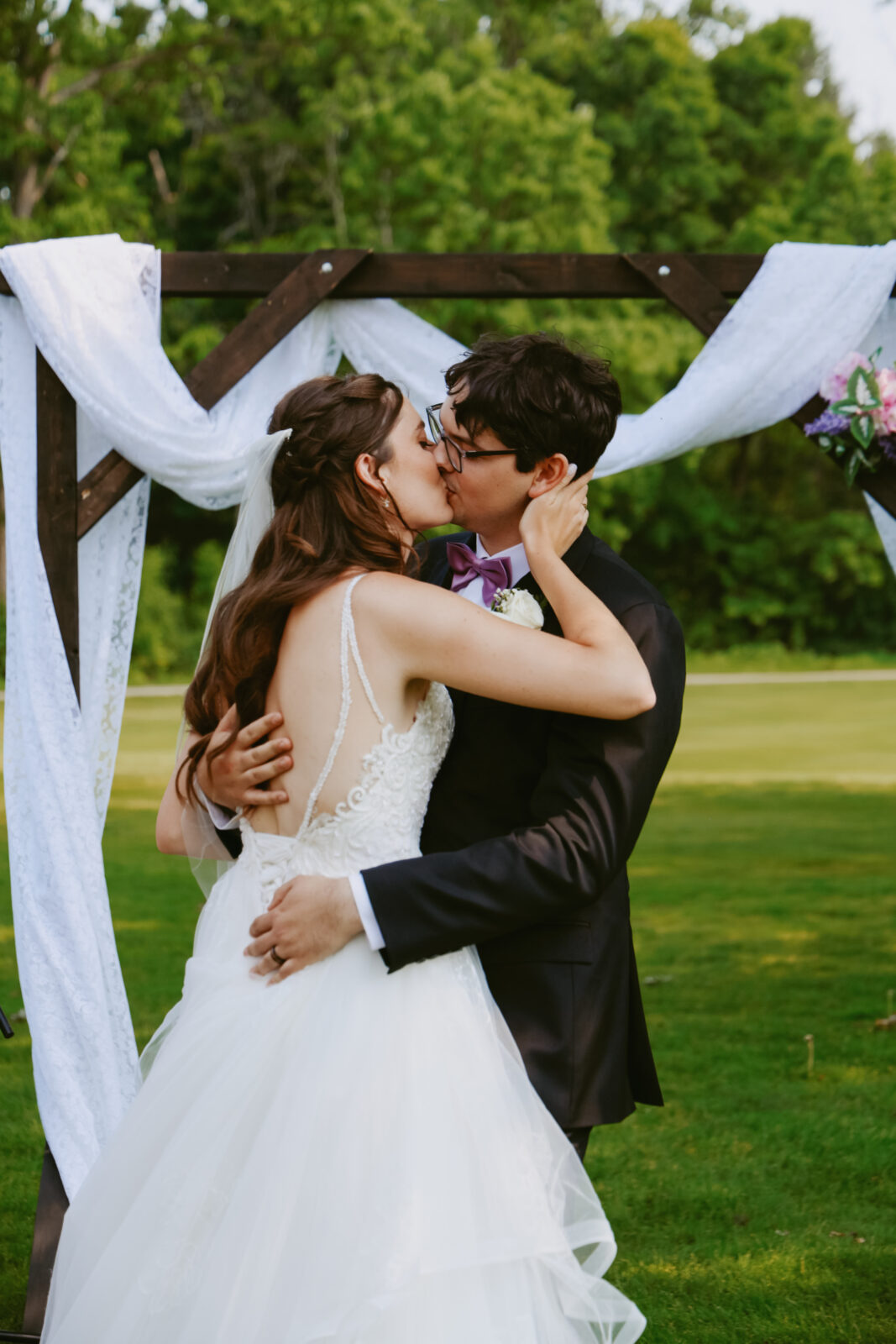 Bride and Groom Kiss