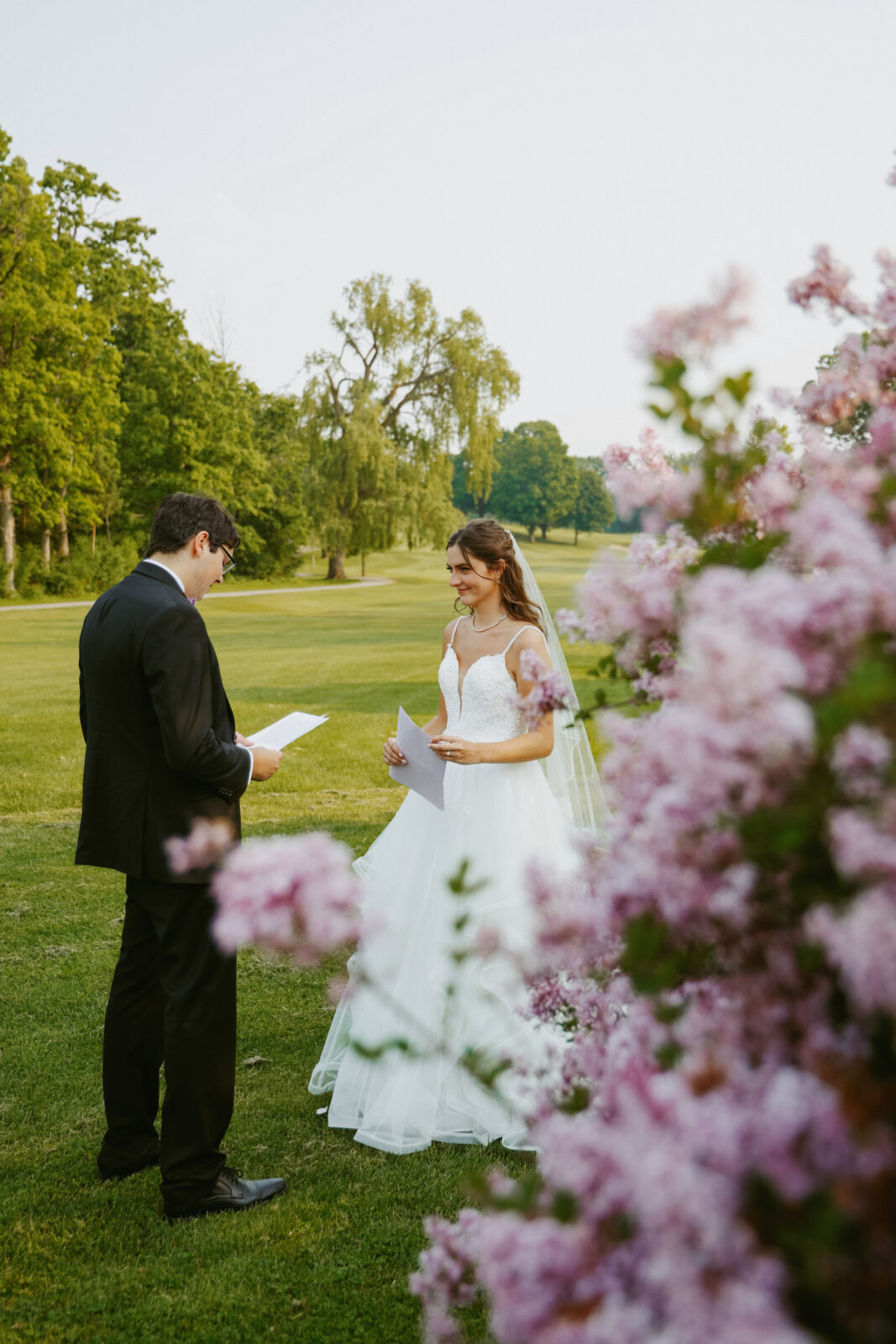 Bride and Groom exchange private vows