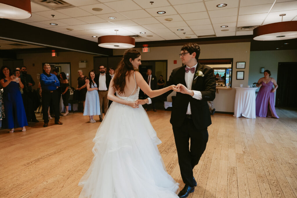 Bride and Groom first dance at Peterborough Golf Course Wedding Venue 