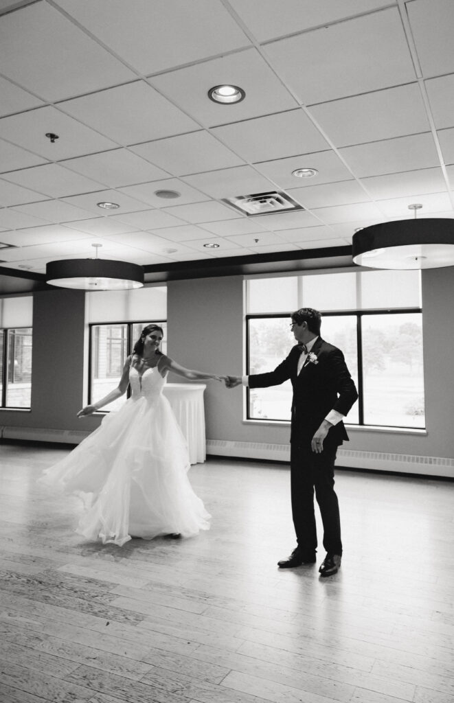 Bride and Groom first dance at Peterborough Golf Course Wedding Venue 