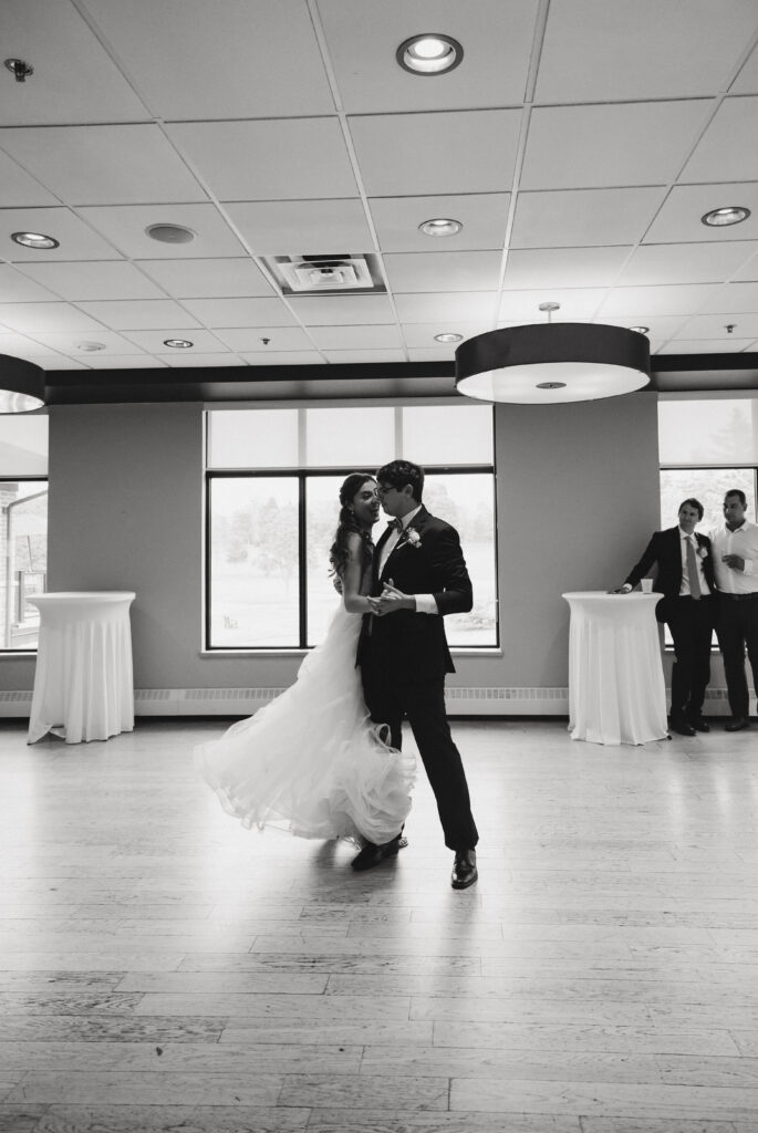 Bride and Groom first dance at Peterborough Golf Course Wedding Venue 