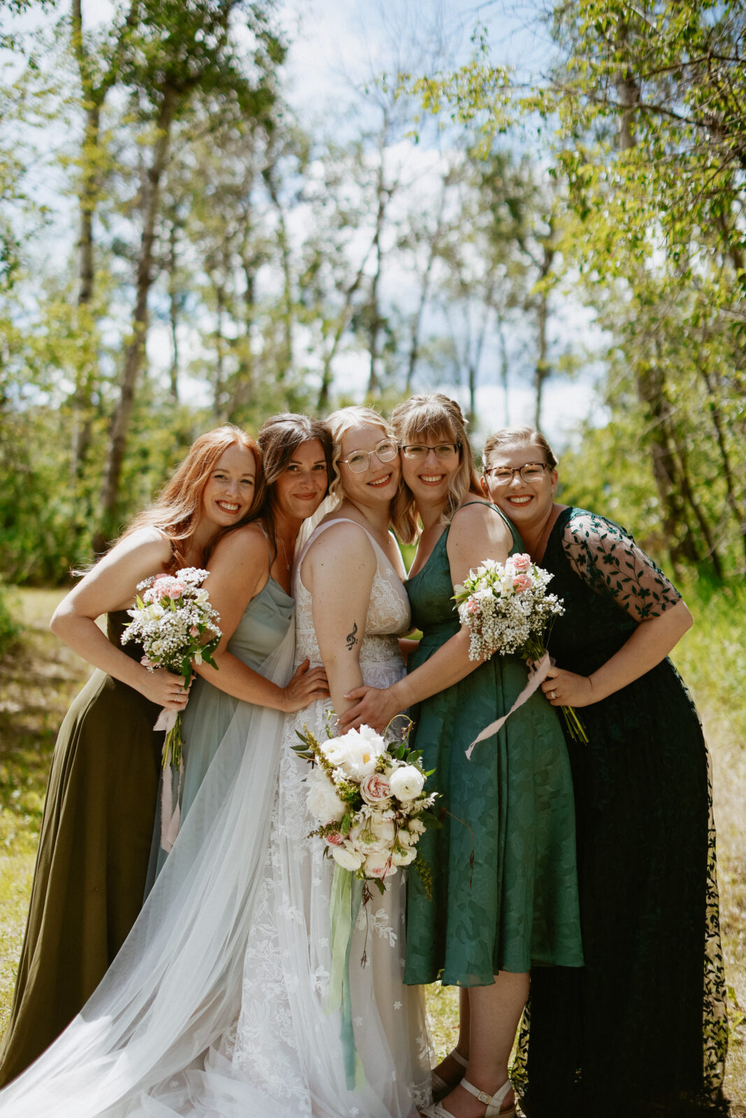 Bride with bridemaids