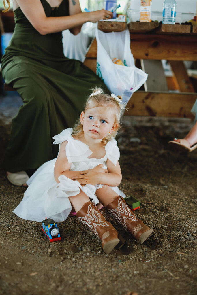 flower girl in cowboy boots