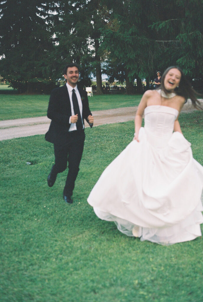 Groom chases after bride